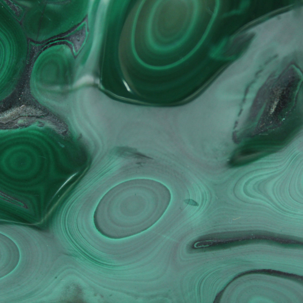 Blocco di malachite lucida