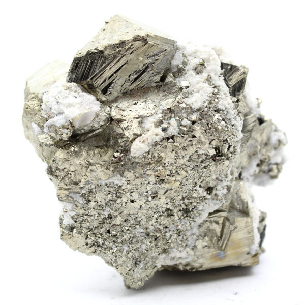 Pirite su ganga con calcite e quarzo