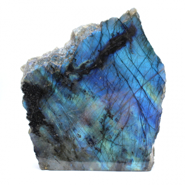 Pietra labradorite da collezione lucida su un lato