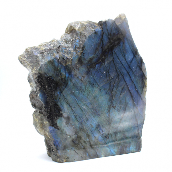 Pietra labradorite da collezione lucida su un lato