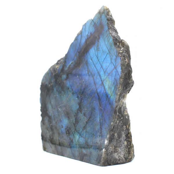 Pietra labradorite da collezione lucida su un lato