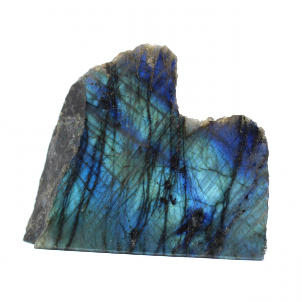 Labradorite decorativa lucida su un lato