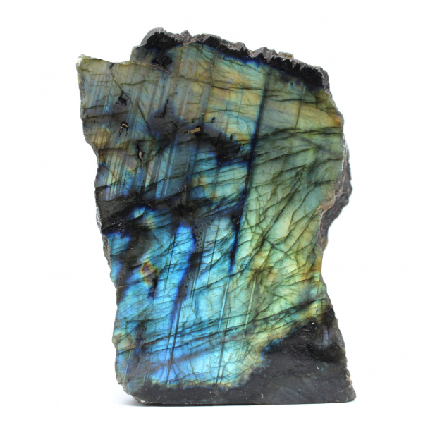 Labradorite metà grezza e metà lucida