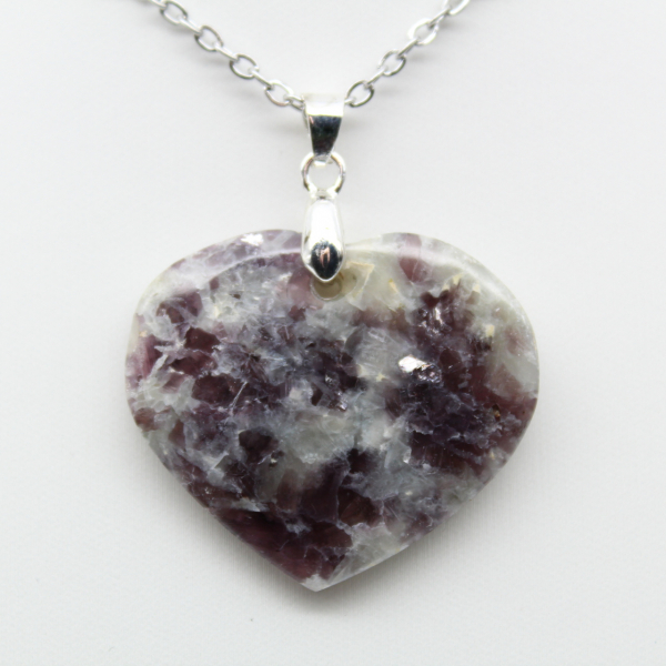 Ciondolo cuore di lepidolite