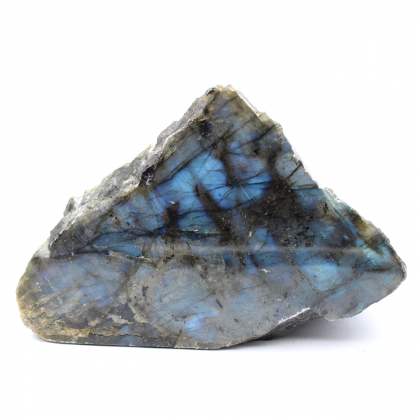 Labradorite bianca, una faccia, naturale, lucidata, oggetto da collezione