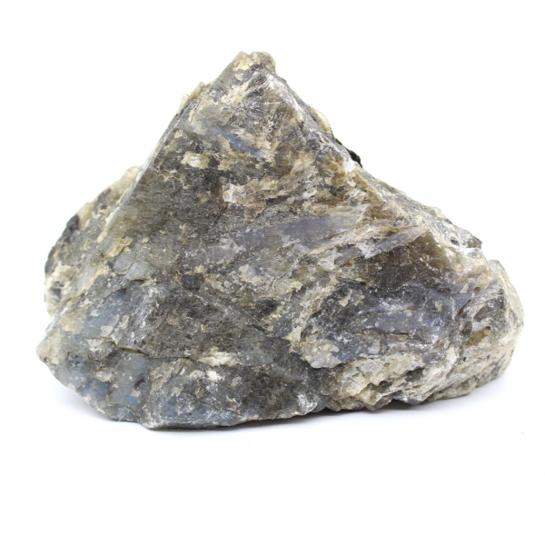 Labradorite bianca, una faccia, naturale, lucidata, oggetto da collezione