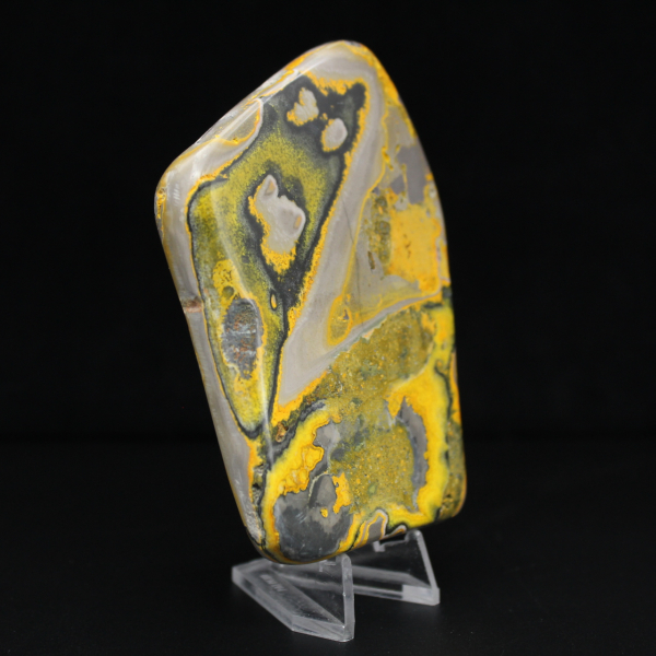 Ornamento di diaspro a forma di calabrone, lucido, colori vivaci