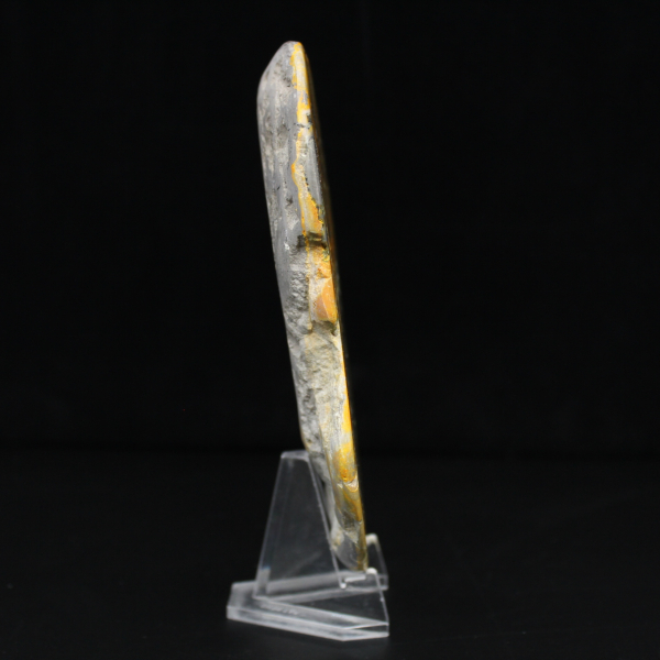 Grande ornamento lucidato a forma di calabrone in diaspro