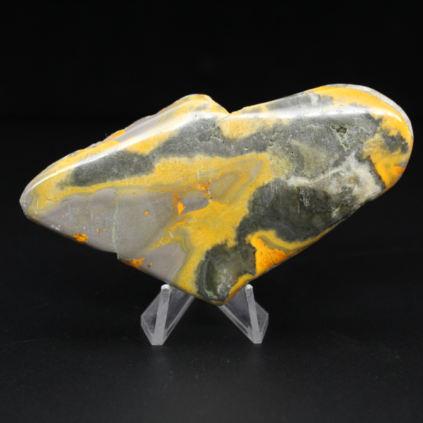 Micro moneta a forma di calabrone in diaspro lucidato