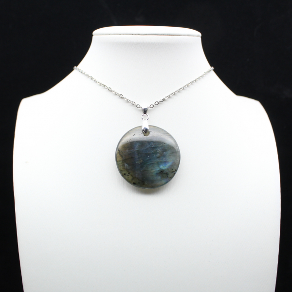 Ciondolo rotondo in labradorite