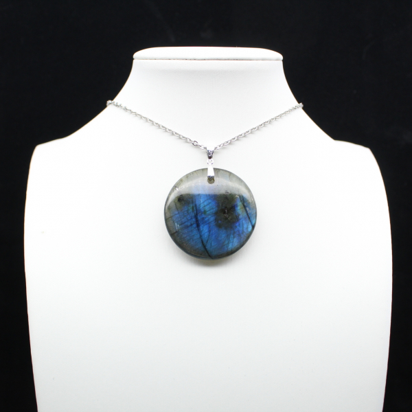 Ciondolo rotondo in labradorite