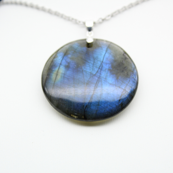 Ciondolo rotondo in labradorite