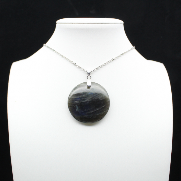 Ciondolo rotondo in labradorite