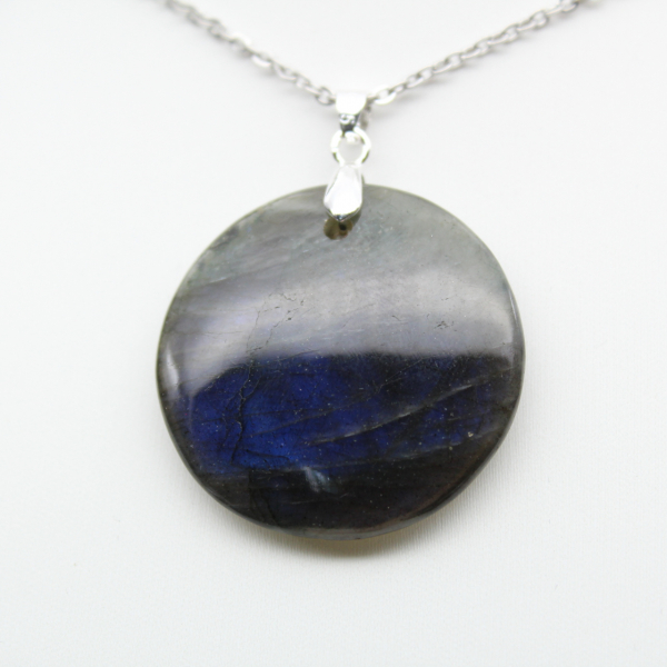 Ciondolo rotondo in labradorite