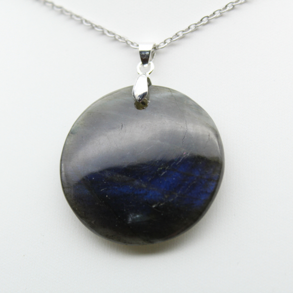 Ciondolo rotondo in labradorite