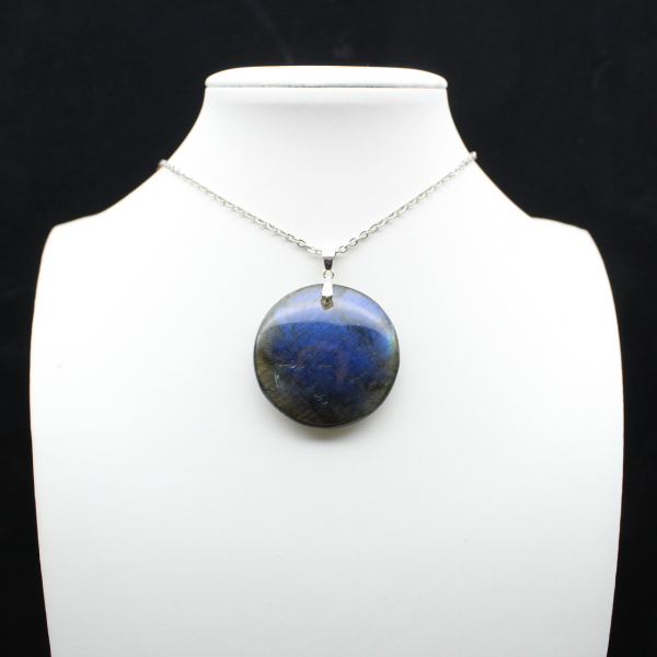 Ciondolo rotondo in labradorite