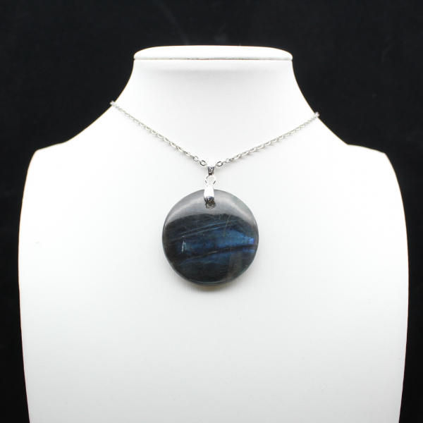 Ciondolo rotondo in labradorite