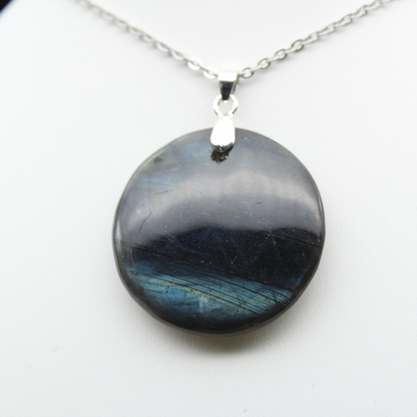 Ciondolo rotondo in labradorite