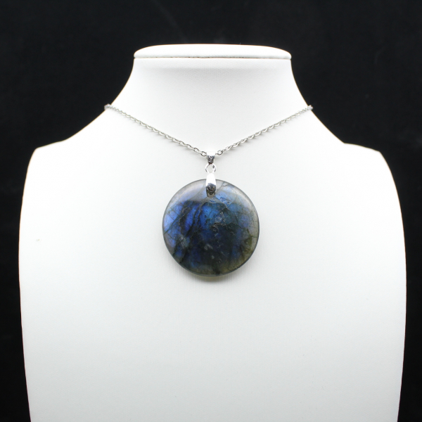 Ciondolo rotondo in labradorite