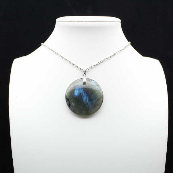 Ciondolo rotondo in labradorite