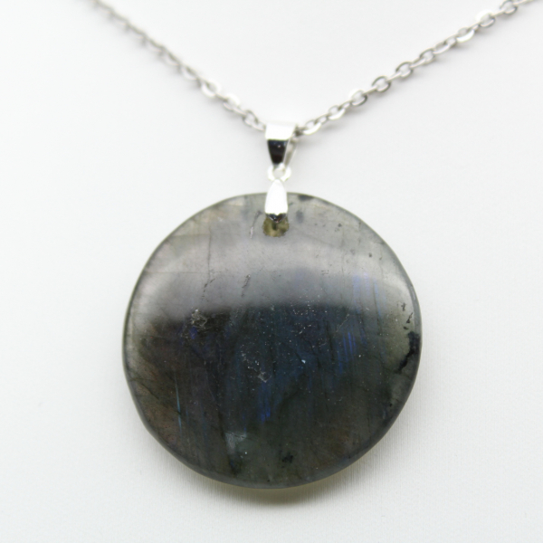 Ciondolo rotondo in labradorite