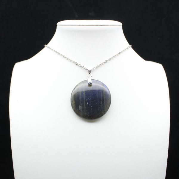 Ciondolo rotondo in labradorite