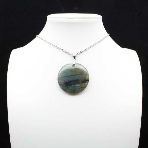 Ciondolo rotondo in labradorite