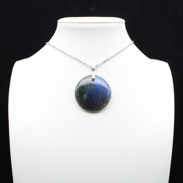 Ciondolo rotondo in labradorite