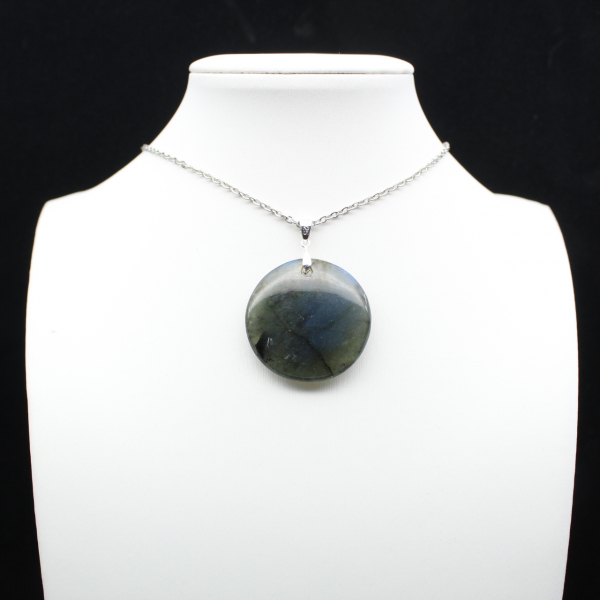 Ciondolo rotondo in labradorite