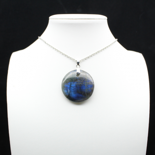 Ciondolo rotondo in labradorite