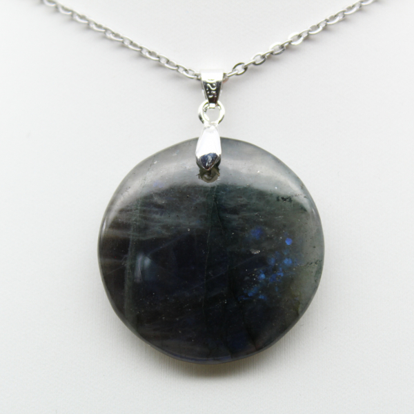 Ciondolo rotondo in labradorite