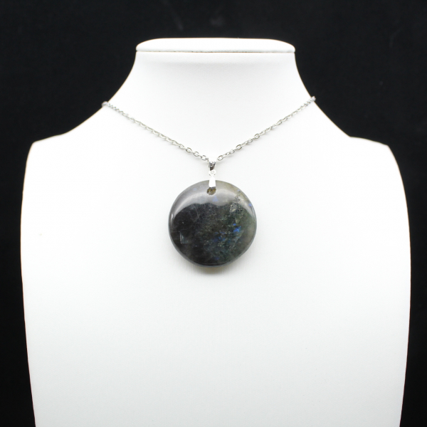 Ciondolo rotondo in labradorite