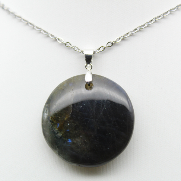 Ciondolo rotondo in labradorite