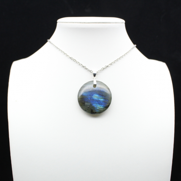 Ciondolo rotondo in labradorite