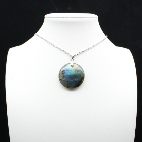 Ciondolo rotondo in labradorite