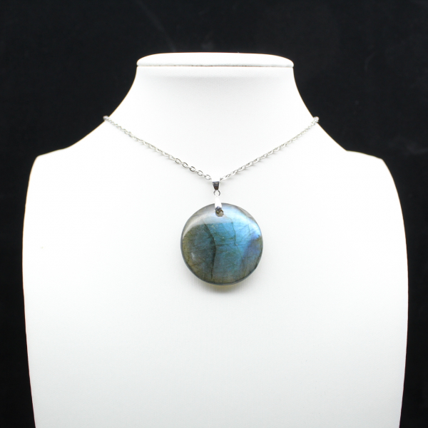 Ciondolo rotondo in labradorite
