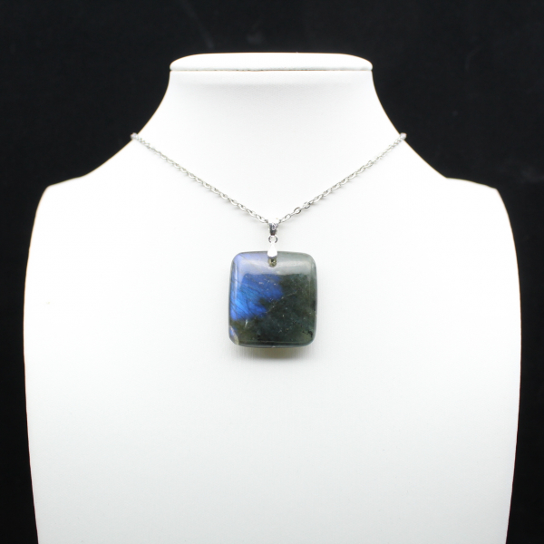 Ciondolo quadrato in labradorite
