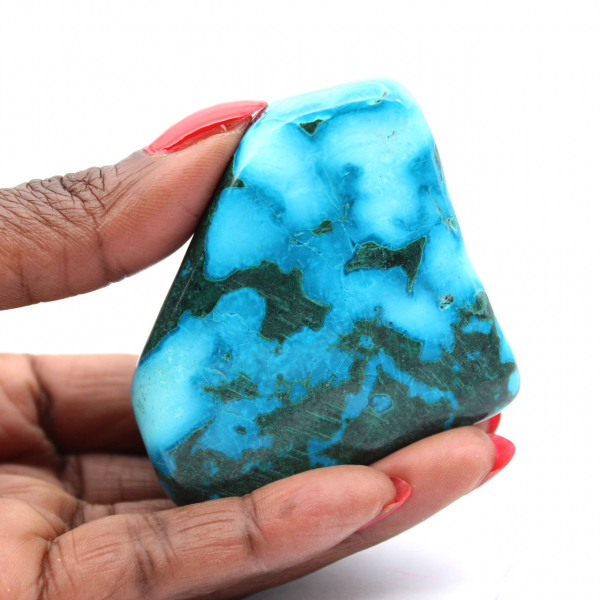 Pietra levigata in Crisocolla del Congo