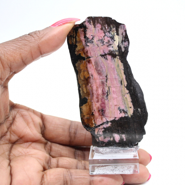 Pietra di Rodonite naturale minerale grezzo e unico