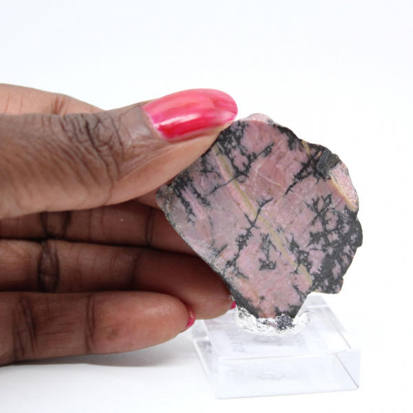Fetta di Rodonite lucidata di qualità per decorazione