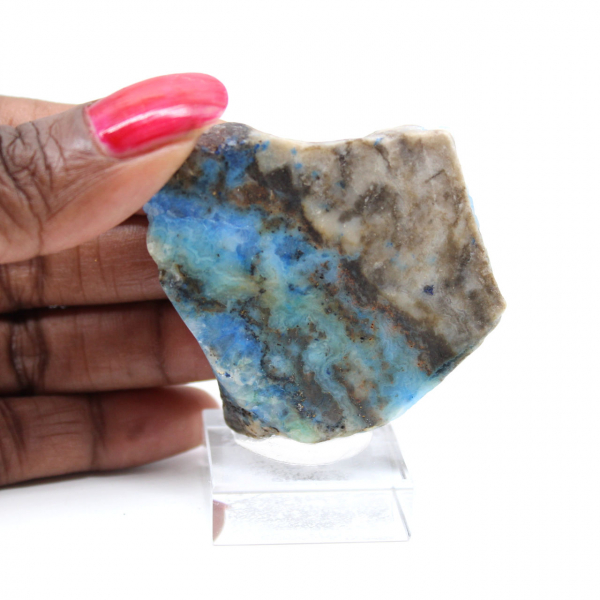 Fetta lucidata di Azurite Malachite minerale grezzo di qualità