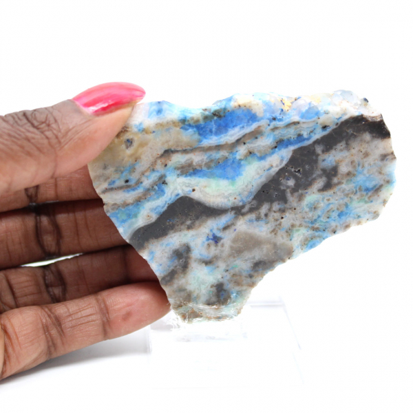 Fetta lucidata di Azurite Malachite minerale grezzo di qualità