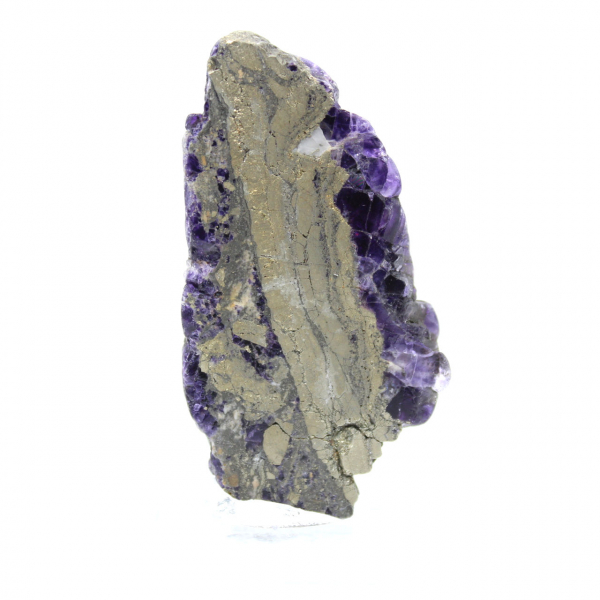 Fetta di pietra di Fluorite Pirite lucidata