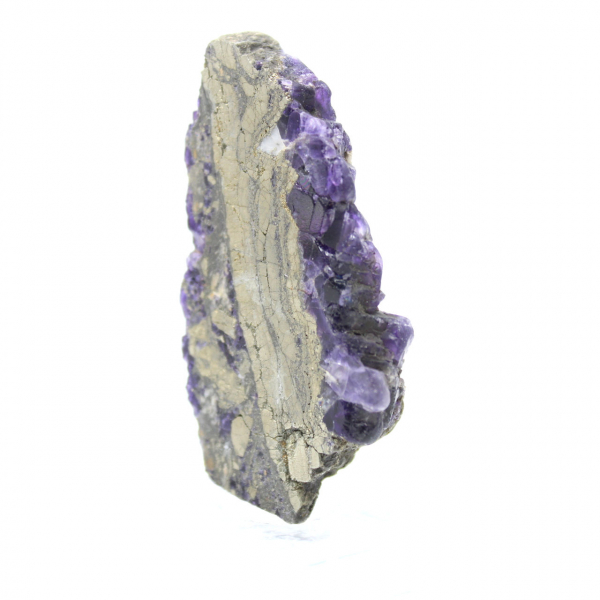 Fetta di pietra di Fluorite Pirite lucidata