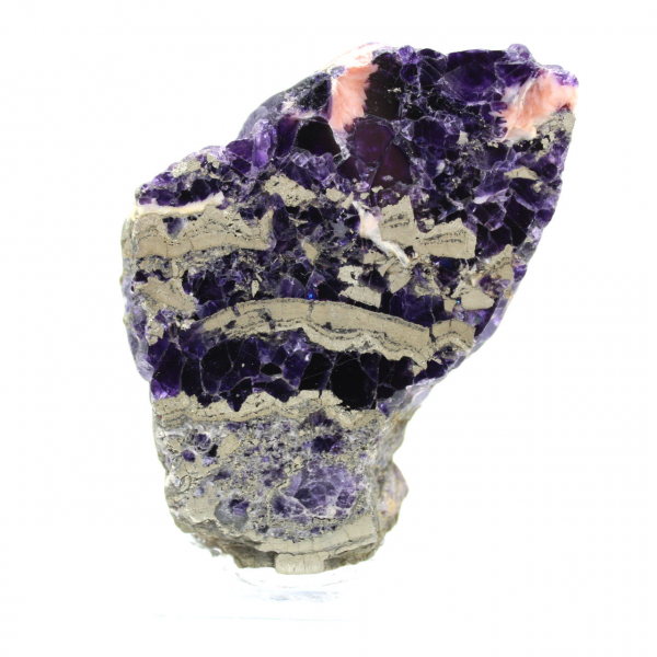 Fetta di pietra di Fluorite Pirite lucidata