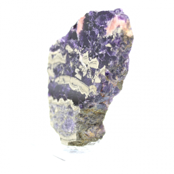 Fetta di pietra di Fluorite Pirite lucidata