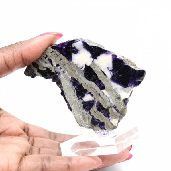 Fetta autentica di Fluorite Pirite per decorazione