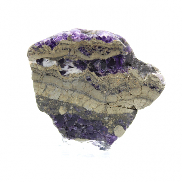 Fetta di Fluorite e Pirite per collezione di minerali