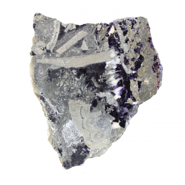 Fetta di pietra di Fluorite Pirite lucidata