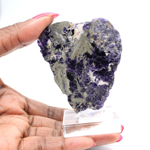 Fetta naturale di Fluorite Pirite ideale per collezione